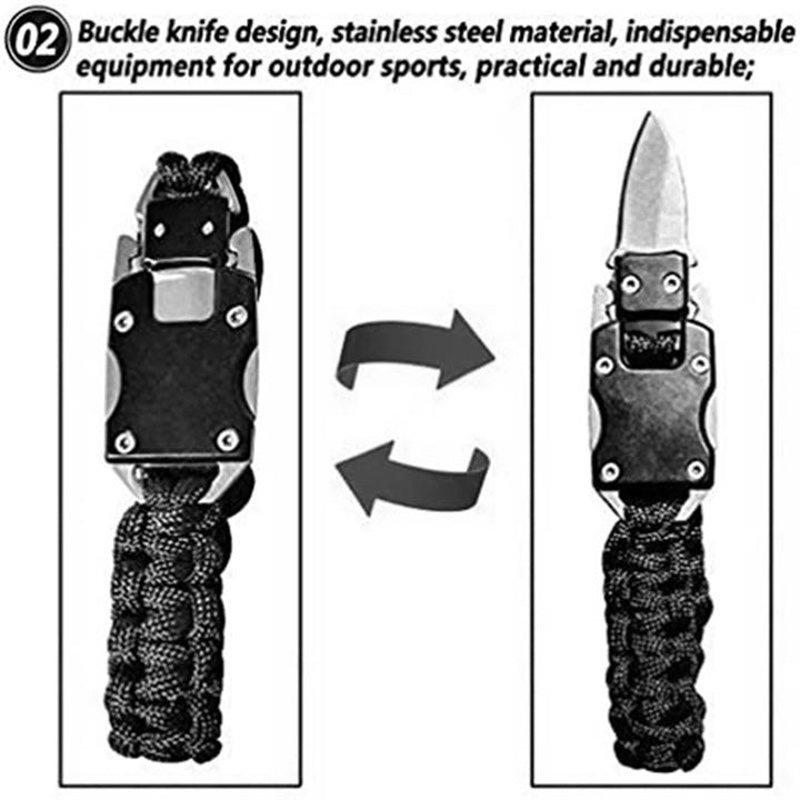 Multifunktionales Notfall-Paracord-Überlebensarmband mit verstecktem Messer - image 11