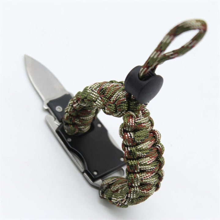 Multifunktionales Notfall-Paracord-Überlebensarmband mit verstecktem Messer - Verstellbare armeegrüne Tarnung - image 8