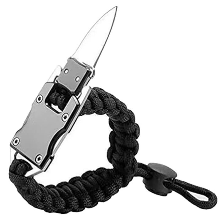 Multifunktionales Notfall-Paracord-Überlebensarmband mit verstecktem Messer - Verstellbar, schwarz - image 6