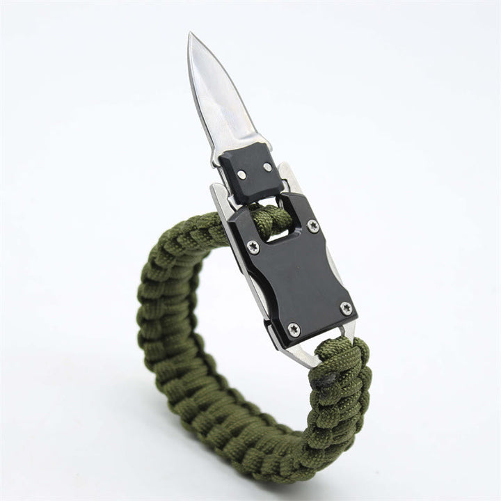 Multifunktionales Notfall-Paracord-Überlebensarmband mit verstecktem Messer - Armeegrün - image 2