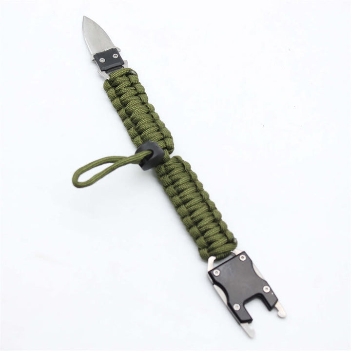Multifunktionales Notfall-Paracord-Überlebensarmband mit verstecktem Messer - Verstellbares Armeegrün - image 7