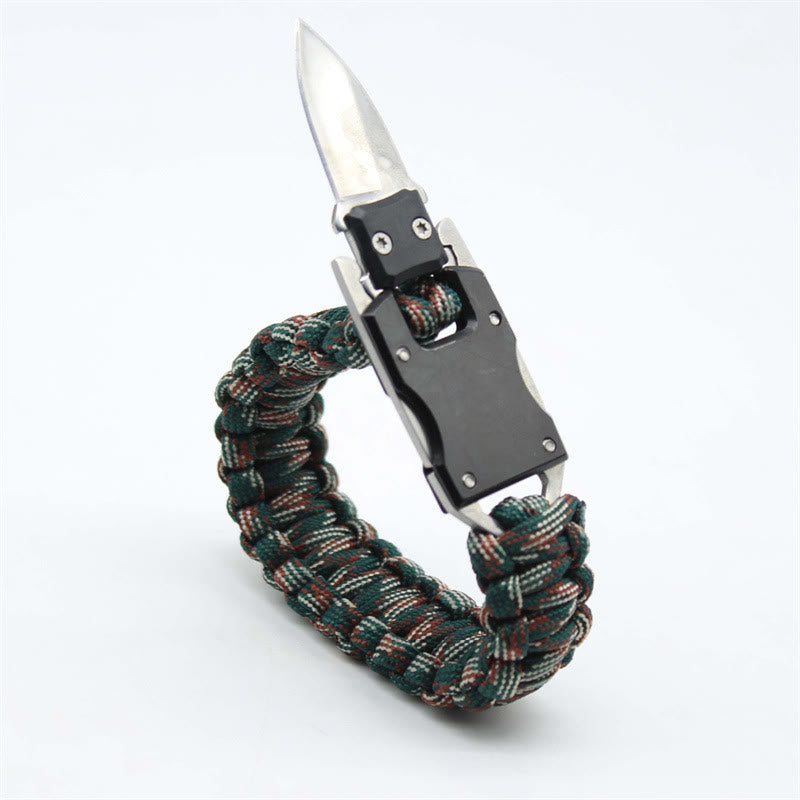 Multifunktionales Notfall-Paracord-Überlebensarmband mit verstecktem Messer - Waldtarnung - image 3