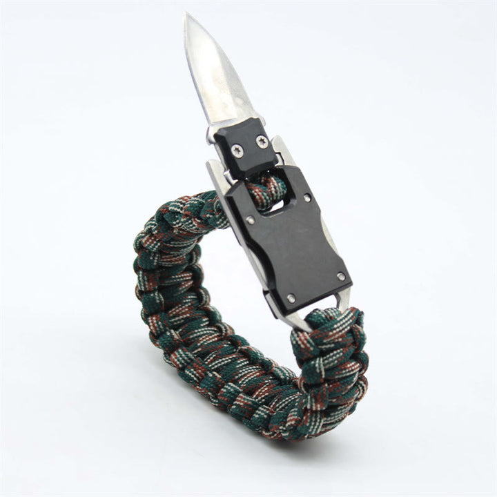 Multifunktionales Notfall-Paracord-Überlebensarmband mit verstecktem Messer - Waldtarnung - image 3