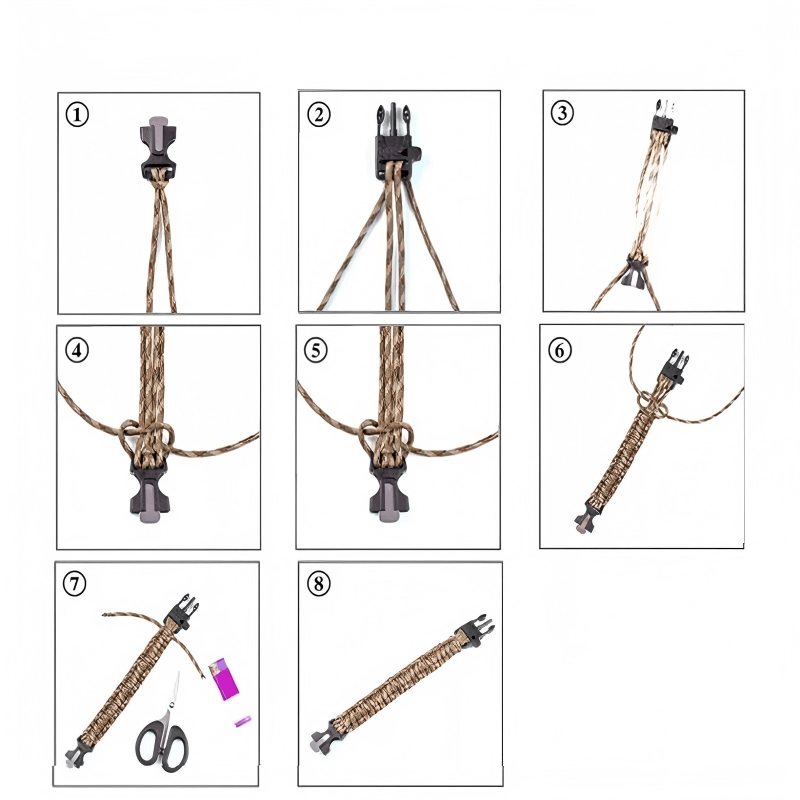 Multifunktionales Notfall-Paracord-Überlebensarmband mit verstecktem Messer - image 14
