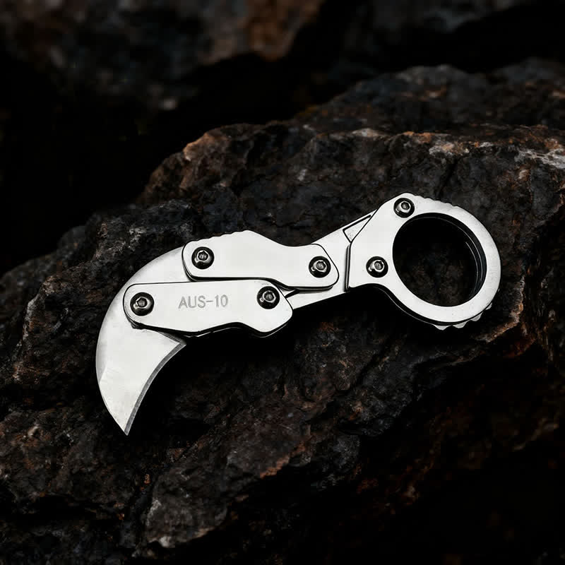 Taktisches, klauenverschließbares Taschenmesser im EDC-Format - Silber - image 0