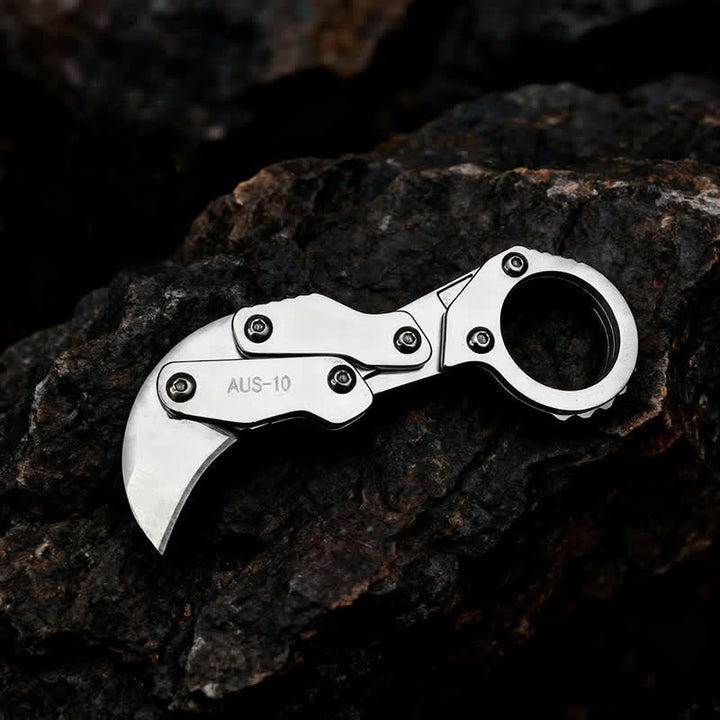 Taktisches, klauenverschließbares Taschenmesser im EDC-Format - Silber - image 0
