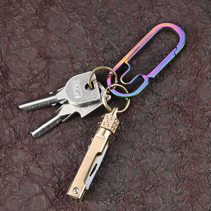 Vintage Mini-Klappmesser mit drehbarem Würfel und Messinggriff – EDC-Werkzeug - image 1