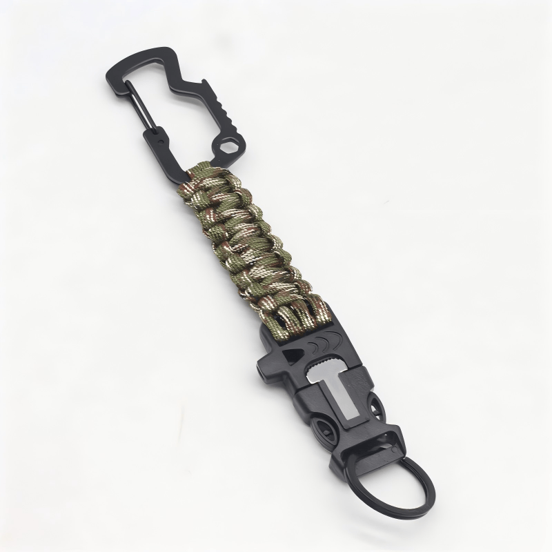 Tragbares Notfall-Rettungs-Paracord-Überlebensarmband - Armeegrüne Tarnung - image 2
