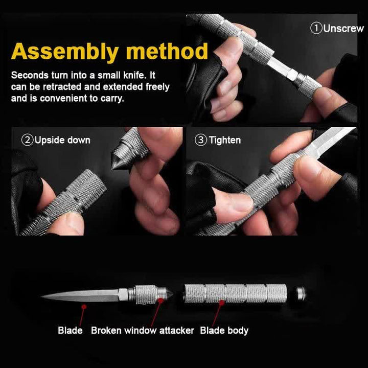 Taktisches Taschenmesser mit versteckter Klinge und Glasbrecher – EDC-Werkzeug - image 3