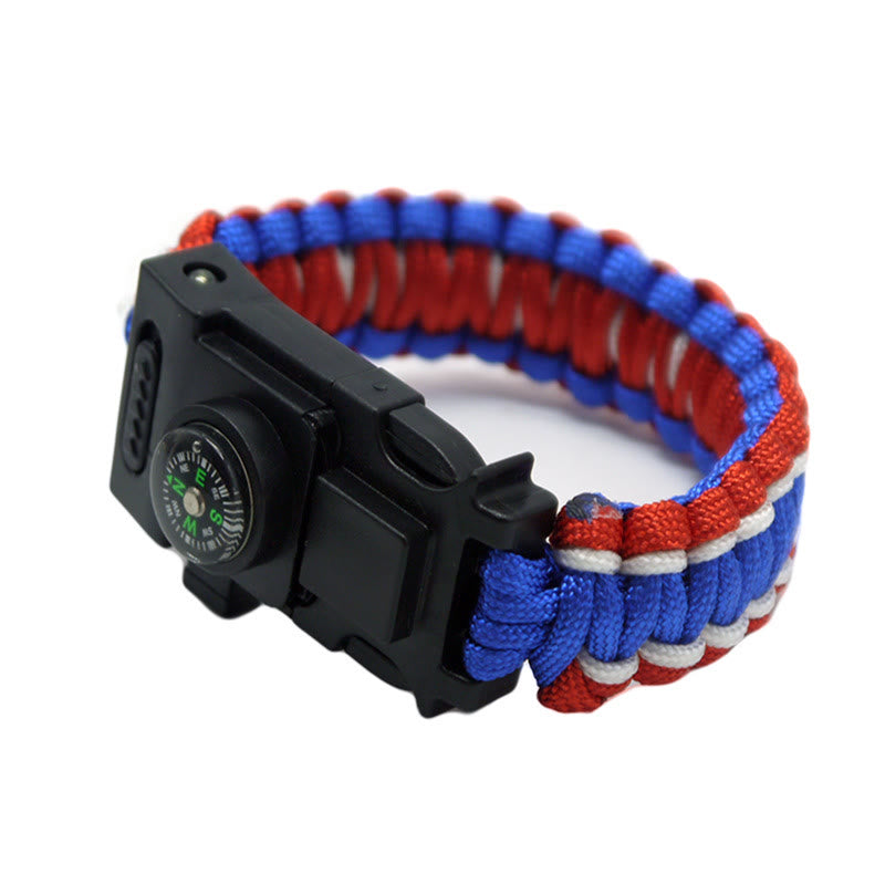 LED-Licht-Notfall-Rettungs-Paracord-Überlebensarmband - Rot, Blau und Weiß - image 8