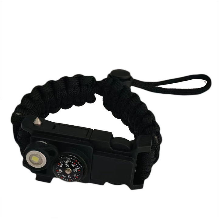 Leichtes LED-Lichtkompass-Notfall-Überlebensarmband aus Paracord - Verstellbar, schwarz - image 11