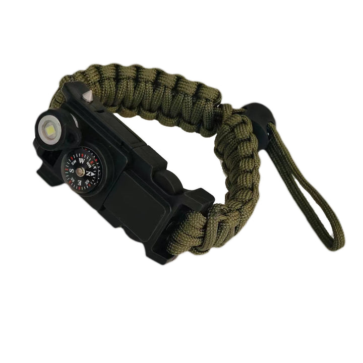 Leichtes LED-Lichtkompass-Notfall-Überlebensarmband aus Paracord - Verstellbares Armeegrün - image 12