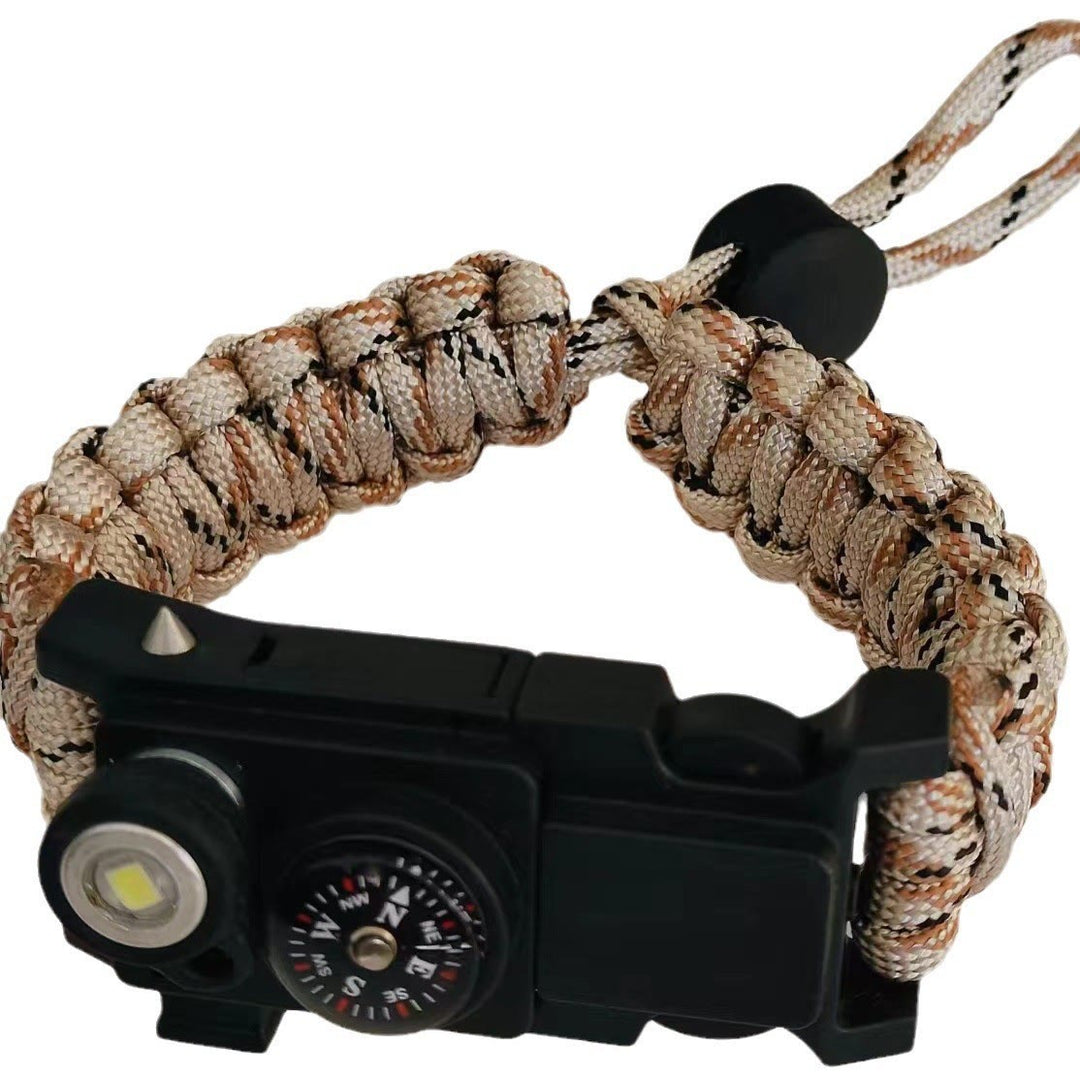 Leichtes LED-Lichtkompass-Notfall-Überlebensarmband aus Paracord - Verstellbare Bergtarnung - image 14