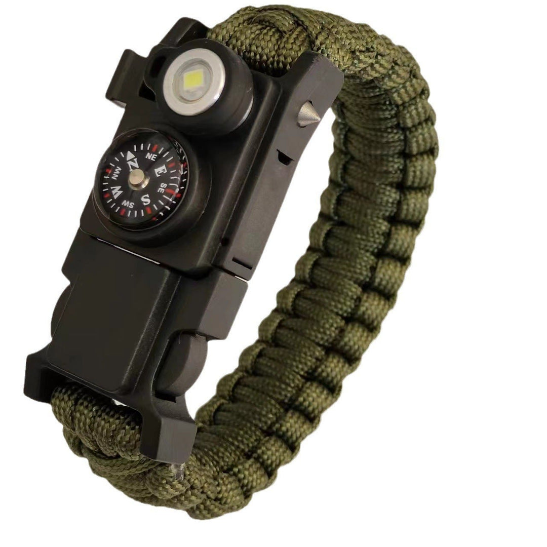 Leichtes LED-Lichtkompass-Notfall-Überlebensarmband aus Paracord - Armeegrün - image 7