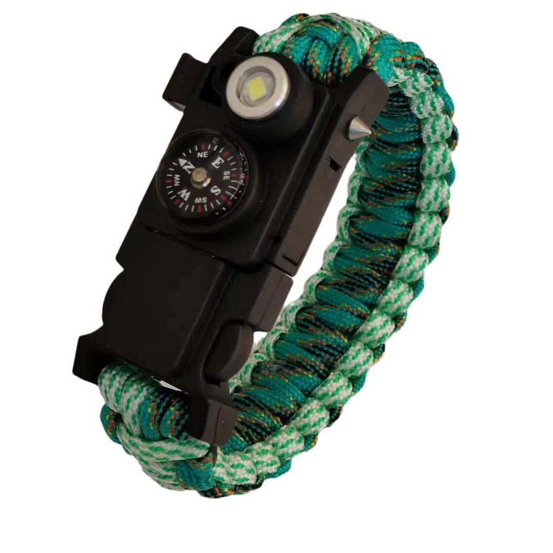 Leichtes LED-Lichtkompass-Notfall-Überlebensarmband aus Paracord - Blau-grüne Tarnung - image 8