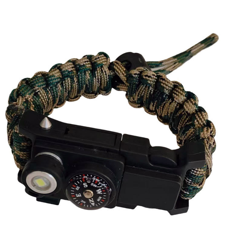 Leichtes LED-Lichtkompass-Notfall-Überlebensarmband aus Paracord - Anpassbare Waldtarnung - image 15