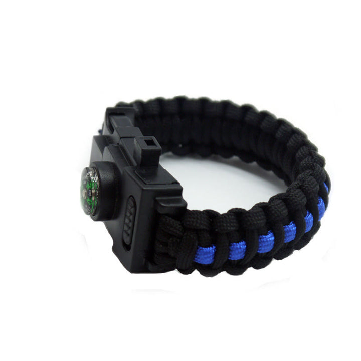 Multifunktionales Outdoor-Überlebensarmband mit LED-Paracord - Schwarz & Blau - image 9