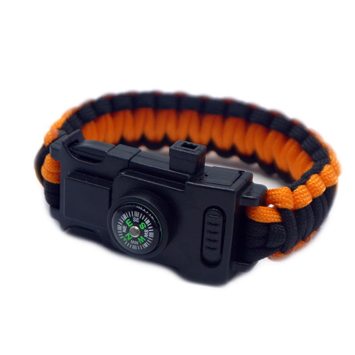 Multifunktionales Outdoor-Überlebensarmband mit LED-Paracord - Schwarz & Orange - image 8