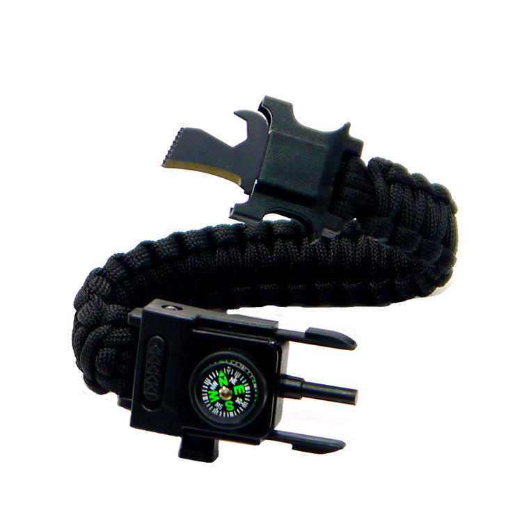 Multifunktionales Outdoor-Überlebensarmband mit LED-Paracord - Schwarz - image 1