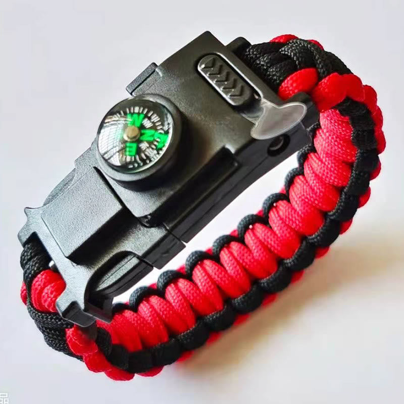 Multifunktionales Outdoor-Überlebensarmband mit LED-Paracord - Schwarz & Rot - image 17