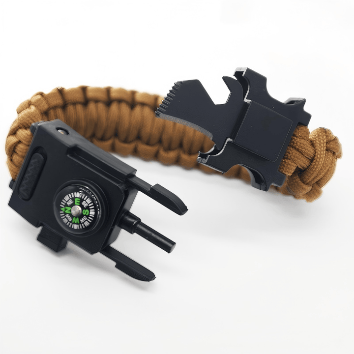 Multifunktionales Outdoor-Überlebensarmband mit LED-Paracord - Braun - image 5