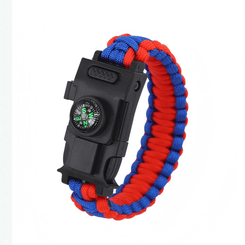 Multifunktionales Outdoor-Überlebensarmband mit LED-Paracord - Rot & Blau - image 15