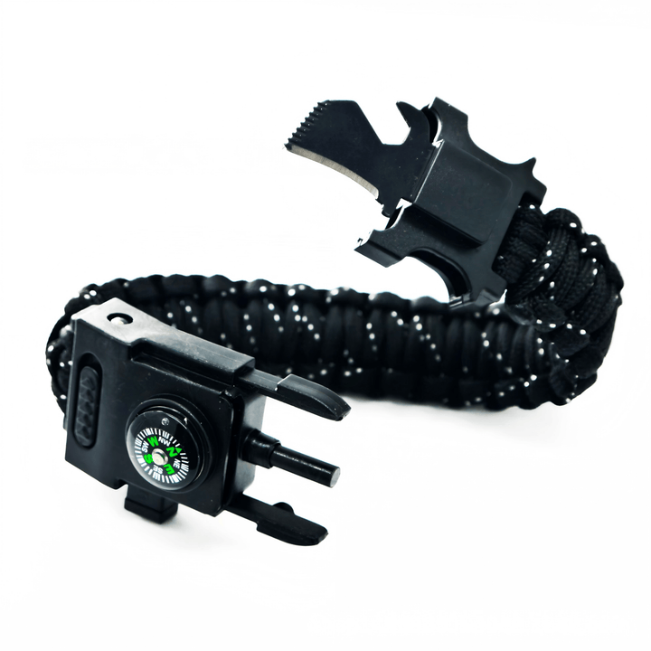 Multifunktionales Outdoor-Überlebensarmband mit LED-Paracord - Schwarz-weiße Punkte - image 0