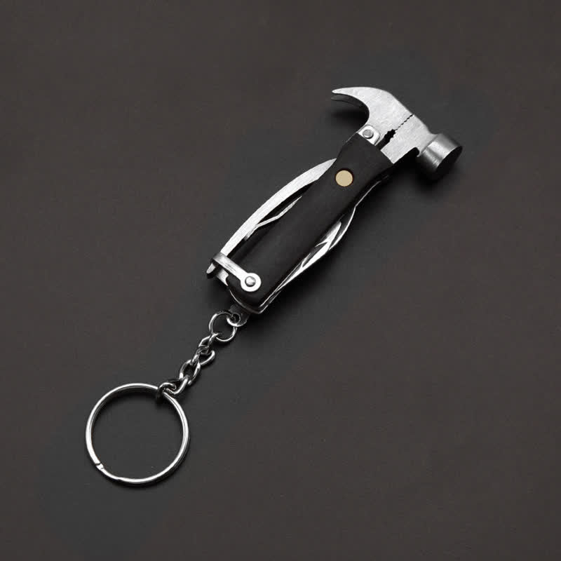 Kompakter Schlüsselanhänger, 6-in-1-EDC-Werkzeug mit Holzgriff - image 0