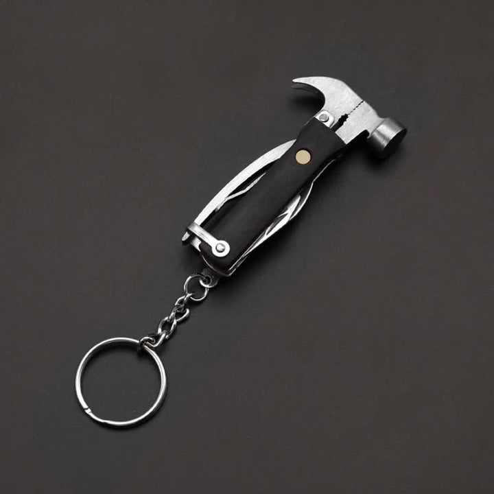 Kompakter Schlüsselanhänger, 6-in-1-EDC-Werkzeug mit Holzgriff - image 0