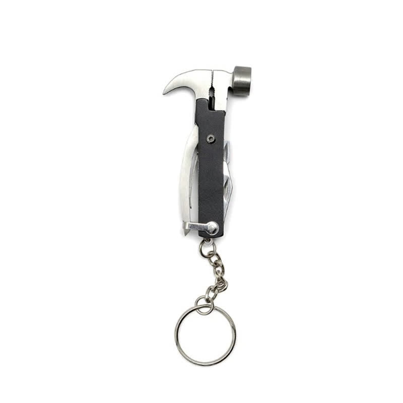 Kompakter Schlüsselanhänger, 6-in-1-EDC-Werkzeug mit Holzgriff - Schwarz - image 1