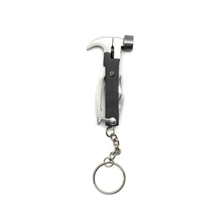 Kompakter Schlüsselanhänger, 6-in-1-EDC-Werkzeug mit Holzgriff - Schwarz - image 1
