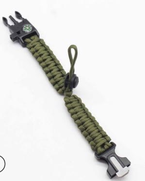 Verstellbares Kompass-Feuerstarter-Notfall-Paracord-Überlebensarmband - Armeegrün - image 6