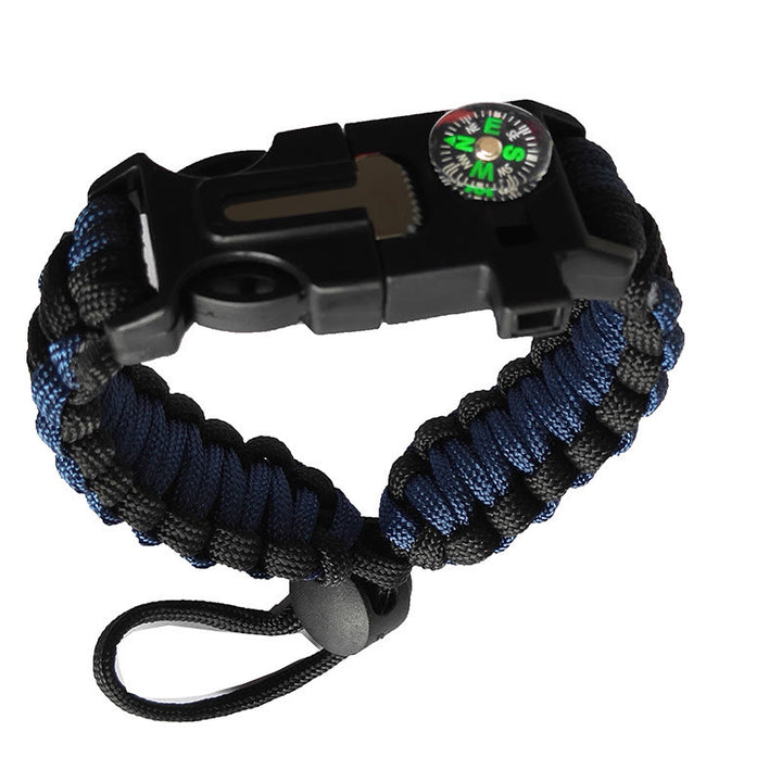 Verstellbares Kompass-Feuerstarter-Notfall-Paracord-Überlebensarmband - Dunkelblau - image 3