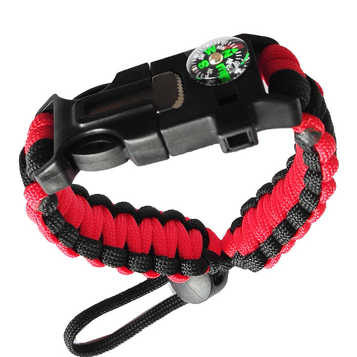 Verstellbares Kompass-Feuerstarter-Notfall-Paracord-Überlebensarmband - Rot - image 0
