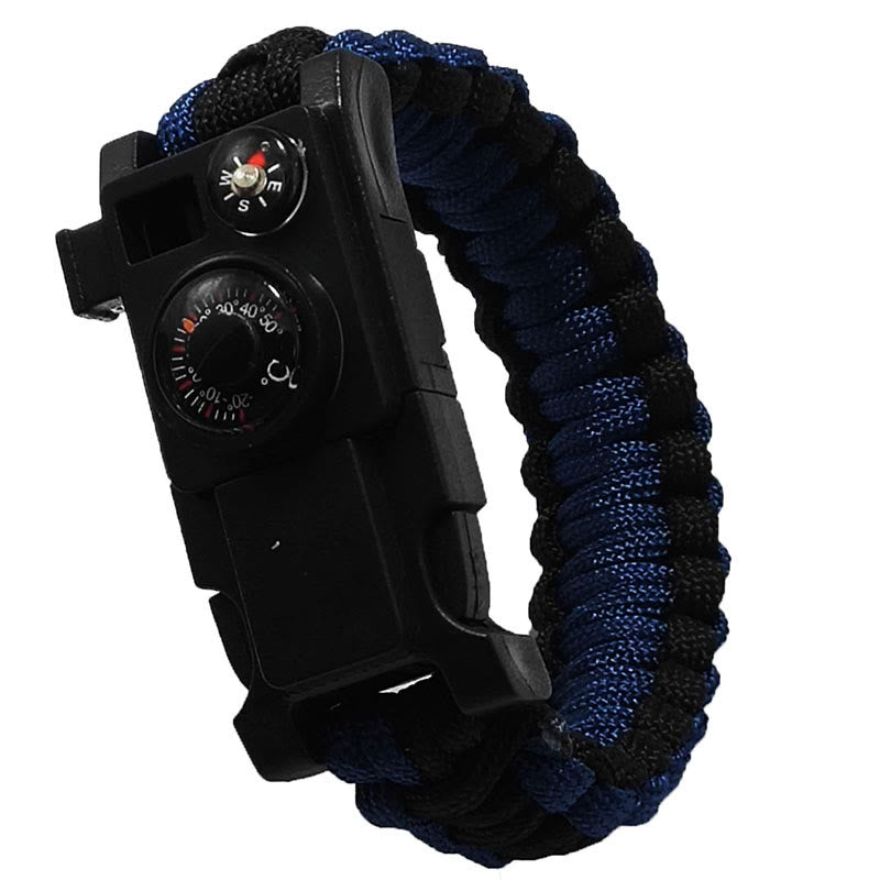 Outdoor-Camping-Multitool-Überlebens-Paracord-Armband - Schwarz & Dunkelblau - image 12