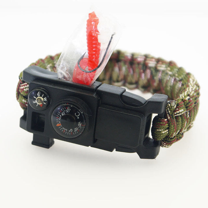 Outdoor-Camping-Multitool-Überlebens-Paracord-Armband - Militärgrüne Tarnung - image 4