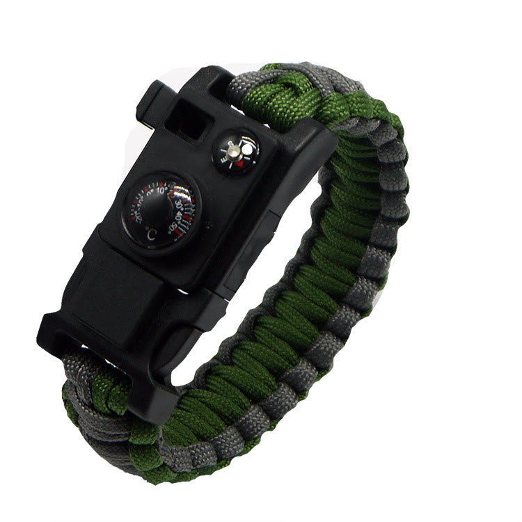 Outdoor-Camping-Multitool-Überlebens-Paracord-Armband - Grau & Grün - image 11