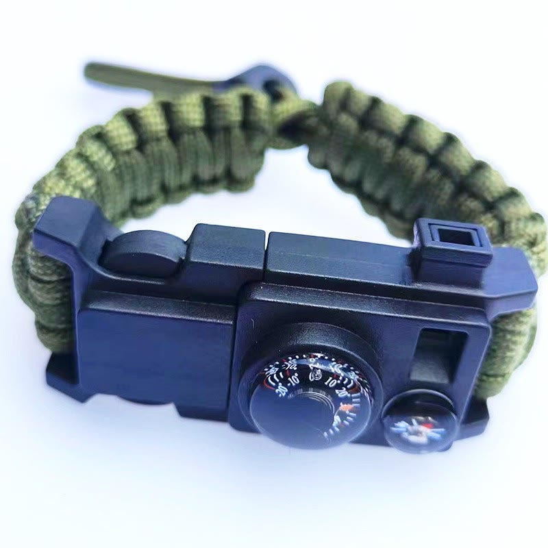 Outdoor-Camping-Multitool-Überlebens-Paracord-Armband - Verstellbares Armeegrün - image 18