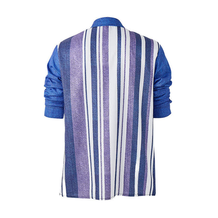 Herren-Langarmhemd im Retro-Cowboy-Stil mit blauen Streifen - image 9