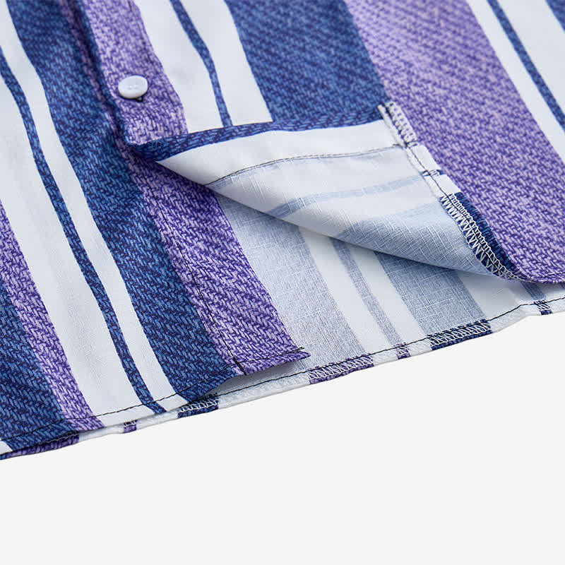 Herren-Langarmhemd im Retro-Cowboy-Stil mit blauen Streifen - image 6