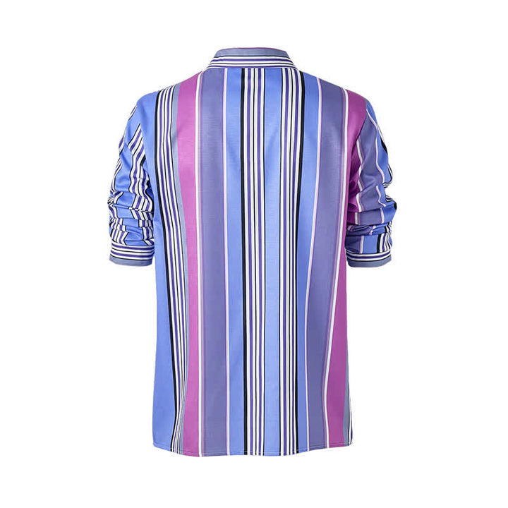 Herren-Langarmhemd im aztekischen Westernstil, blau & lila - image 10