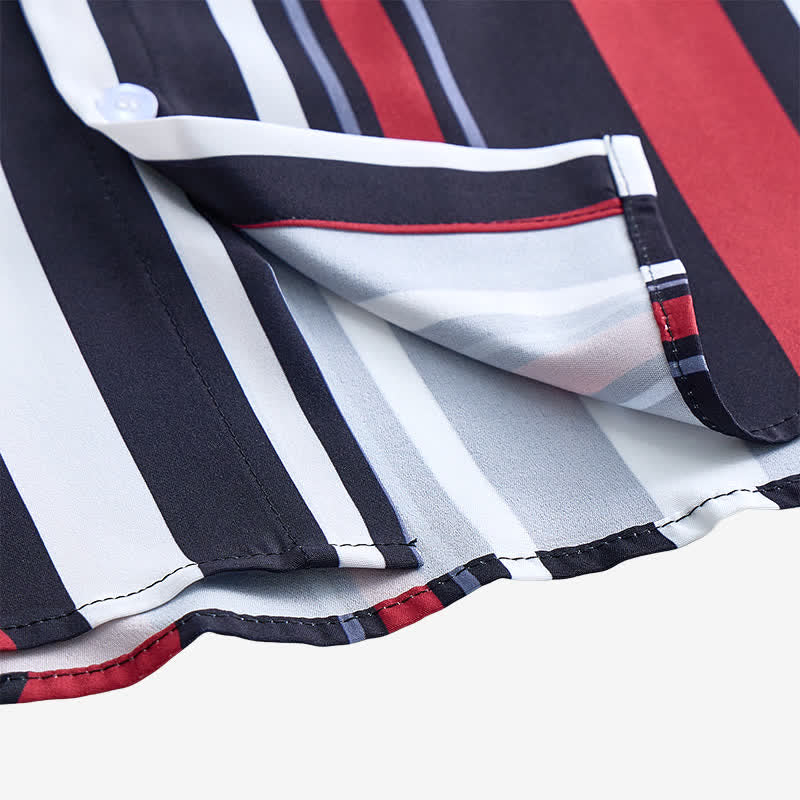 Herrenhemd im Retro-Stil, rot-schwarz gestreift - image 7