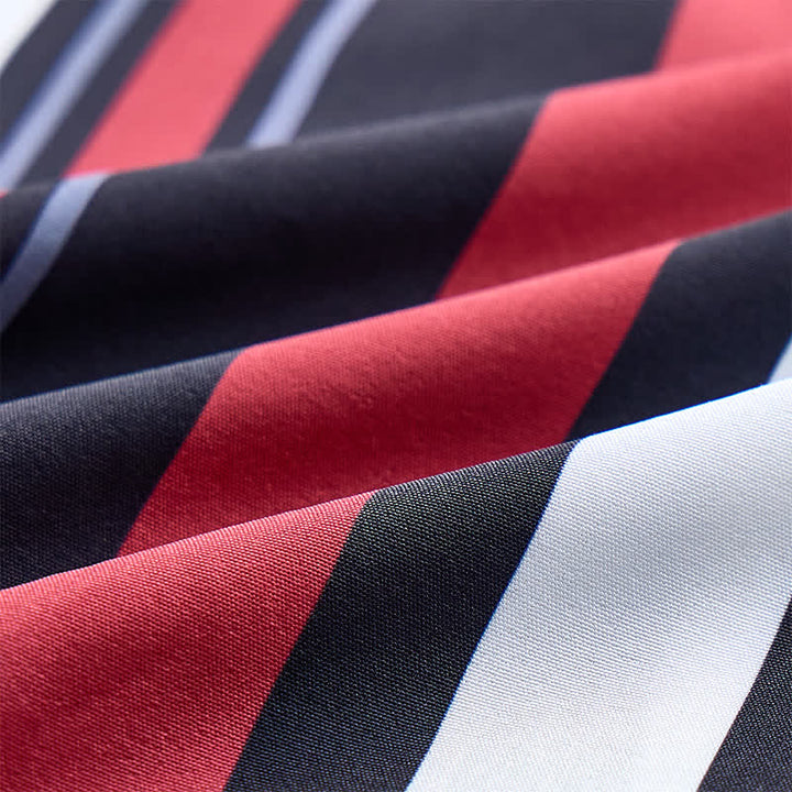 Herrenhemd im Retro-Stil, rot-schwarz gestreift - image 5