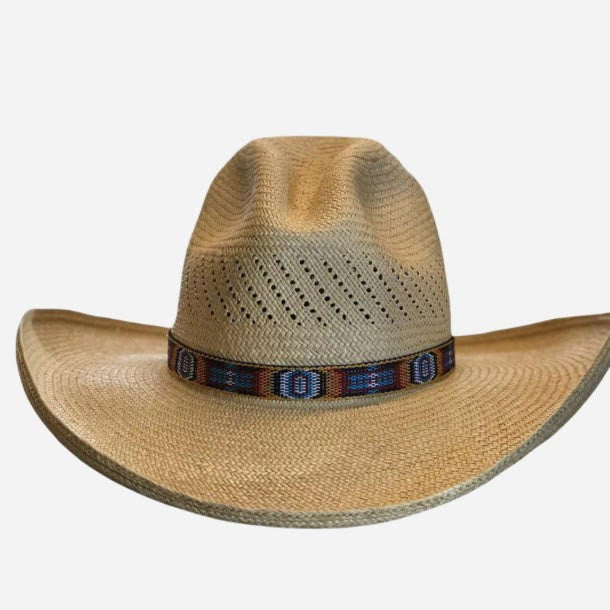 Strukturierter Western-Cowboy-Papierstrohhut für Herren - Kamel - M (22"-22 7/8") - image 0
