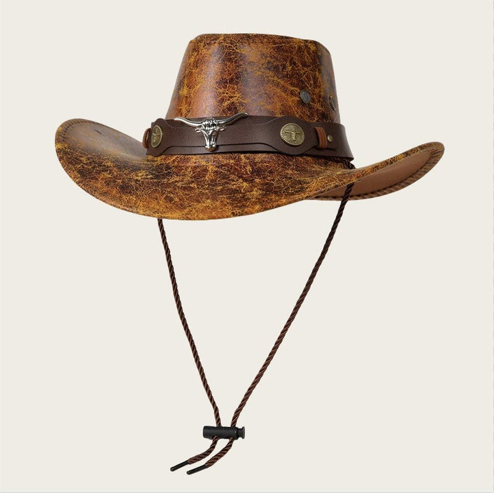 Vintage-Sonnenhut im amerikanischen Stil für draußen, Cowboy-Stil - Leichter Kaffee - M (22"-22 7/8") - image 2