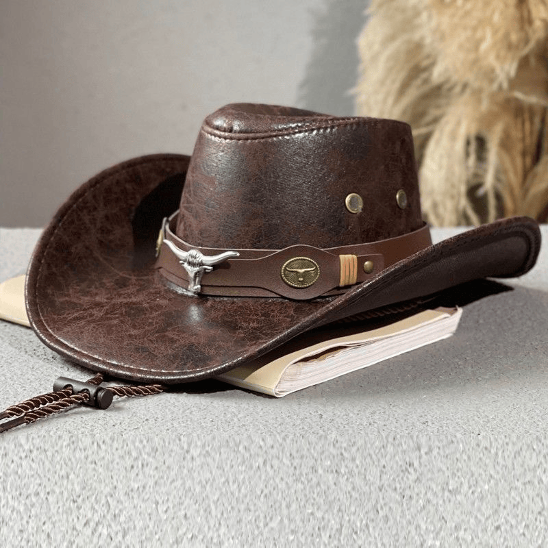 Vintage-Sonnenhut im amerikanischen Stil für draußen, Cowboy-Stil - image 0
