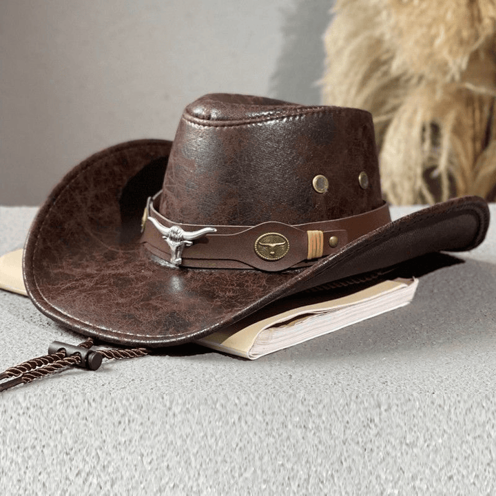 Vintage-Sonnenhut im amerikanischen Stil für draußen, Cowboy-Stil - image 0