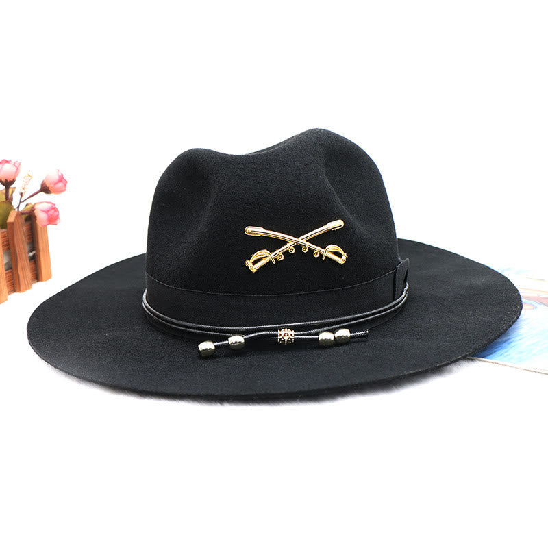 Klassischer Jazz-Fedora aus Wolle mit Schleifenhut - Schwarz - Verstellbar (22 7/8"-23 5/8") - image 0