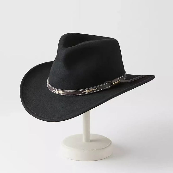 Herren-Zylinder im Western-Cowboy-Stil aus Wolle - Schwarz - Verstellbar (22 1/2"-23 1/4") - image 0