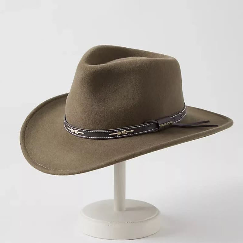 Herren-Zylinder im Western-Cowboy-Stil aus Wolle - Braun - Verstellbar (22 1/2"-23 1/4") - image 3